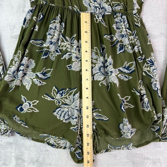 Abercrombie and Fitch Romper Small Green Floral Summer Bell Sleeves Spring Short - Picture 13 of 16